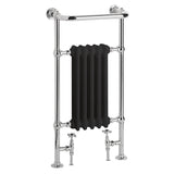 Heritage Traditional Towel Radiator Heritage Baby Clifton Traditional Straight Vertical Heated Towel Radiator - 940 x 498mm in Chrome/Black