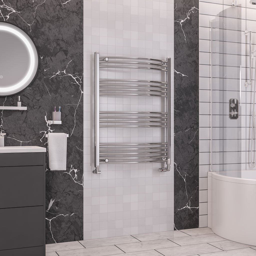 Eastbrook Wendover Curved Vertical Heated Towel Rail in White