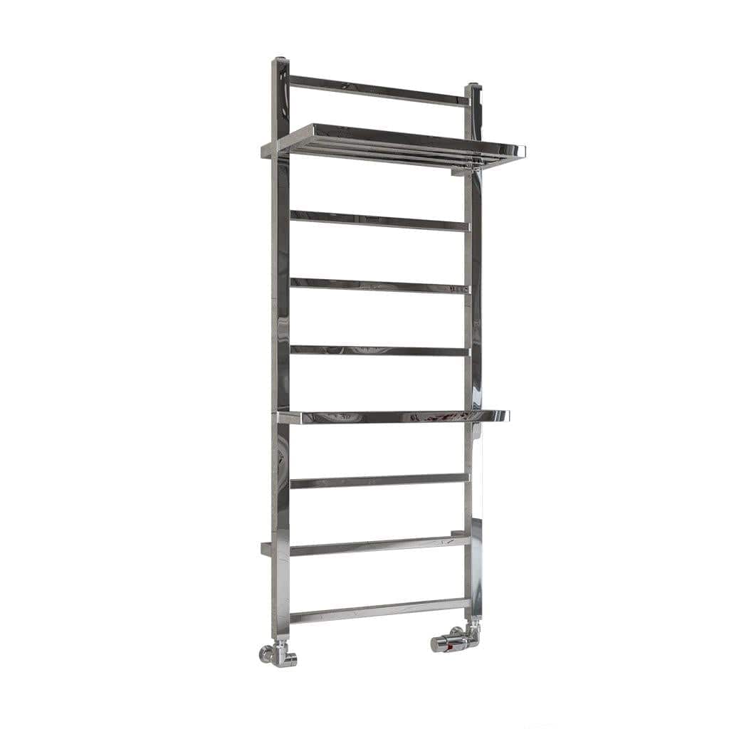 Eastbrook Designer Towel Radiator Eastbrook Launton Straight Vertical Heated Towel Rail in Chrome 1200 x 500 / Dual Fuel