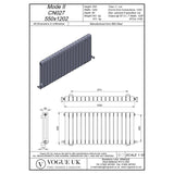 Vogue Column Radiators Vogue Mode II Traditional 2 Column Radiator in Anthracite