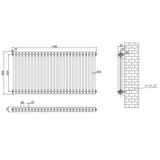 Aquarius Bathrooms Column Radiator Aquarius Foundry Horizontal 2 Column Radiator in White