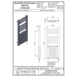 Vogue Quadrate Harmonique Straight Designer Towel Radiator in Chrome