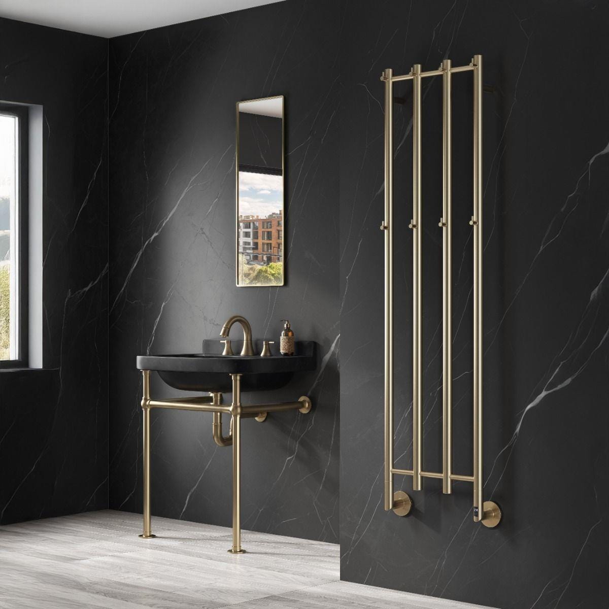 Aquarius Unique Radiator Aquarius DigiTherm Solara Dry Electric Radiator with LCD Display Brushed Brass