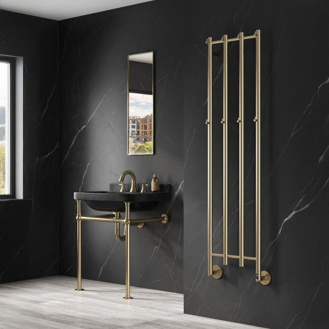 Aquarius Unique Radiator Aquarius DigiTherm Solara Dry Electric Radiator with LCD Display Brushed Brass