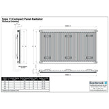 Aquarius Type 11 Compact Panel Radiator In Gloss White