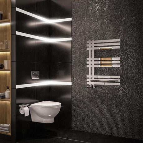 Eastbrook Ladder Rail Eastbrook Hurley Vertical Straight Heated Towel Rail - 800 x 600mm -  Chrome