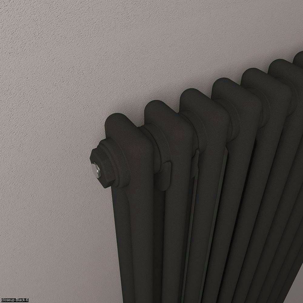 Eastbrook Column Radiator Eastbrook Rivassa Traditional 2 Column Radiator in Matt Black