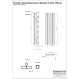 Eastbrook Panel Radiator Eastbrook Charlton Vertical Designer Radiator in Matt White