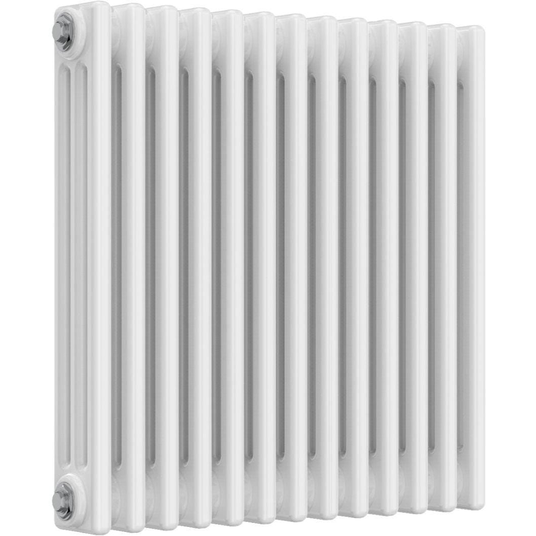 Aquarius Bathrooms Column Radiator Aquarius Foundry Horizontal 3 Column Radiator in White 600mm x 605mm