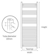 Aquarius Ladder Rails Aquarius Noir High Output Ladder Towel Rail Matt Black