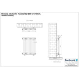 Eastbrook Rivassa Traditional 2 Column Radiator in Gloss White