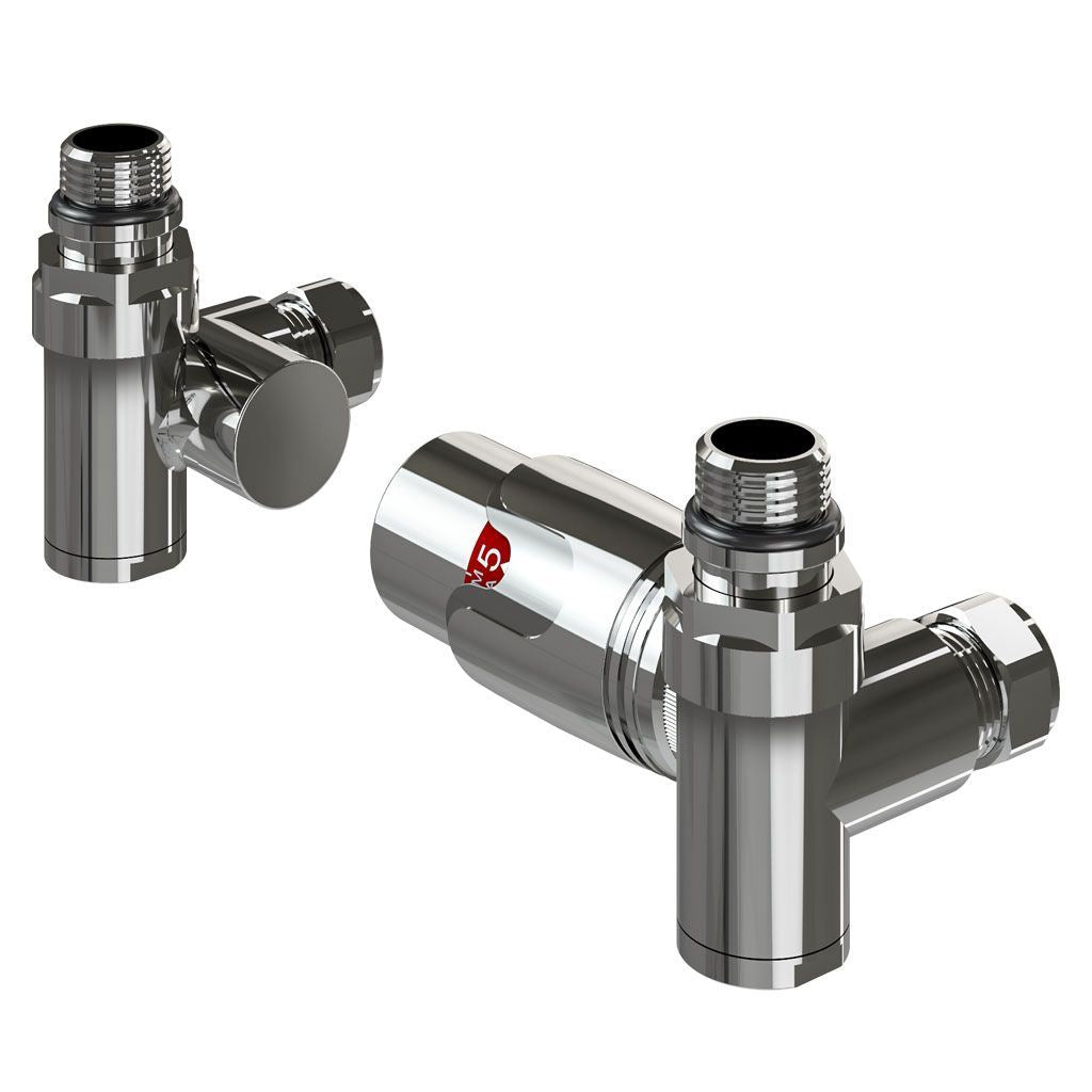Eastbrook Thermostatic Corner Radiator Valve and Lockshield - Chrome - 12.058