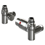 Eastbrook Thermostatic Corner Radiator Valve and Lockshield - Chrome - 12.058