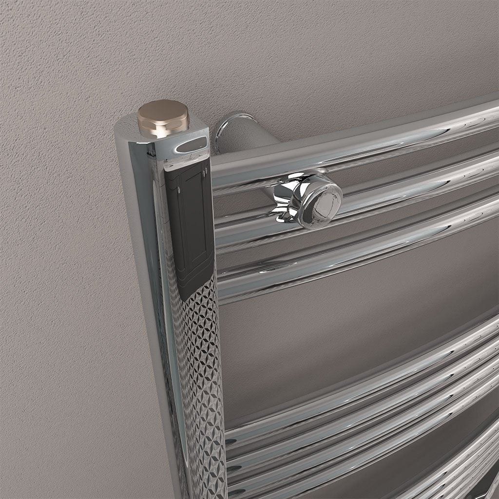 Eastbrook Wendover Curved Vertical Heated Towel Rail in White