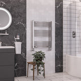 Totally Rads Ladder Rails Eastbrook Wendover Curved Vertical Heated Towel Rail in White 800 x 600 / Electric Only