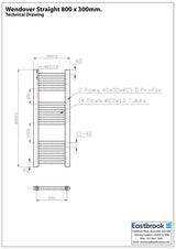 Eastbrook Ladder Rails Eastbrook Wendover Straight Heated Towel Rail in Chrome