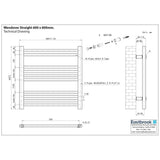 Eastbrook Wendover Straight Vertical Heated Towel Rail in White