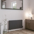 Eastbrook Column Radiators Eastbrook Rubano Straight Horizontal Traditional Column Radiator in Matt Anthracite 600 x 1103 / Central Heating
