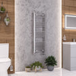 Eastbrook Ladder Rail Eastbrook Wendover Straight Vertical Heated Towel Rail - 1200 x 400mm in Chrome