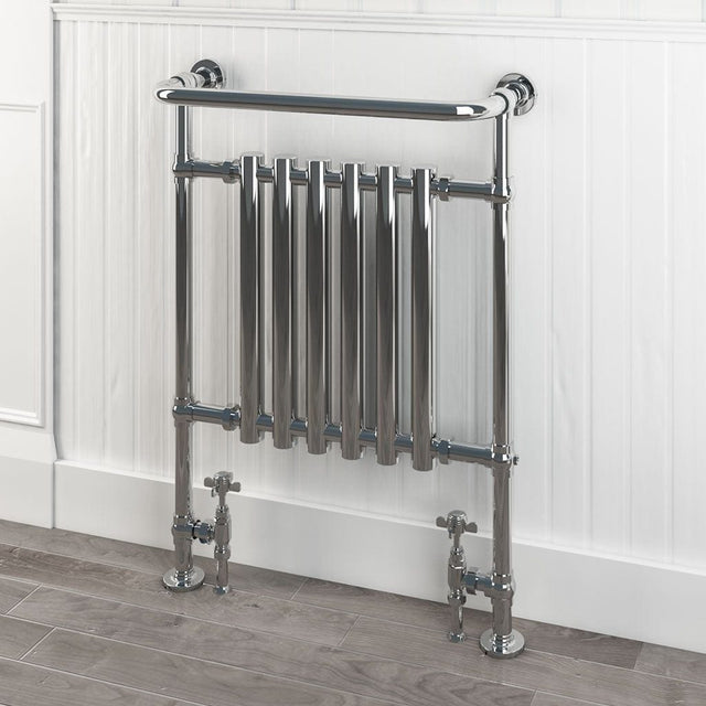 Eastbrook Inset Radiator Eastbrook Ampney Vertical Traditional Radiator Heated Towel Rail - 940mm x 674mm - Chrome