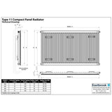 Aquarius Type 11 Compact Panel Radiator In Gloss White