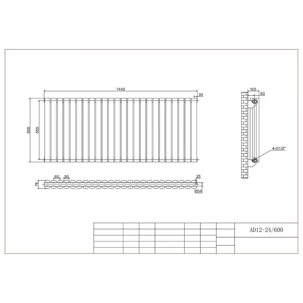 Aquarius Bathrooms Column Radiator Aquarius Athens Horizontal Double Column Radiator