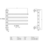 Reina Designer Towel Radiator Reina Rance 455 x 500mm Electric Only Towel Radiator in Polished Stainless Steel