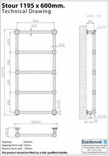 Eastbrook Traditional Towel Rail Eastbrook Stour Vertical Traditional Heated Towel Rail in Brushed Brass