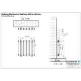 Eastbrook Column Radiators Eastbrook Rubano Straight Horizontal Traditional Column Radiator in Gloss White