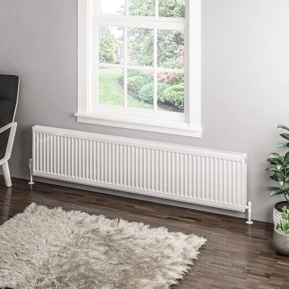Aquarius Bathrooms Type 11 Aquarius Type 11 Compact Panel Radiator In Gloss White 400 x 1800mm