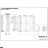Eastbrook Panel Radiator Eastbrook Peretti Straight Vertical Aluminium Radiator in Matt White