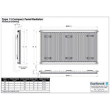 Aquarius Type 11 Compact Panel Radiator In Gloss White