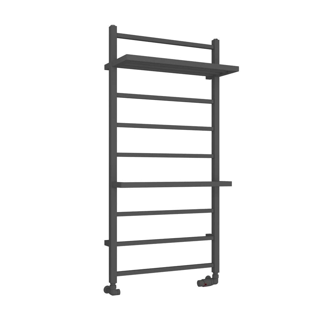 Eastbrook Designer Towel Radiator Eastbrook Launton Straight Vertical Heated Towel Rail in Matt Anthracite 1200 x 600 / Dual Fuel
