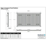Aquarius Type 11 Compact Panel Radiator In Gloss White