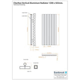 Eastbrook Panel Radiator Eastbrook Charlton Vertical Designer Radiator in Matt White