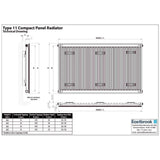 Aquarius Type 11 Compact Panel Radiator In Gloss White