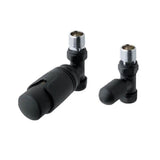 Eastbrook Biava Thermostatic Straight Radiator Valve and Lockshield - Matt Black - 41.3022