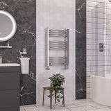 Eastbrook Wendover Curved Vertical Heated Towel Rail in White