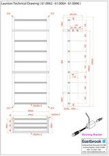 Eastbrook Designer Towel Radiator Eastbrook Launton Straight Vertical Heated Towel Rail in Matt Anthracite