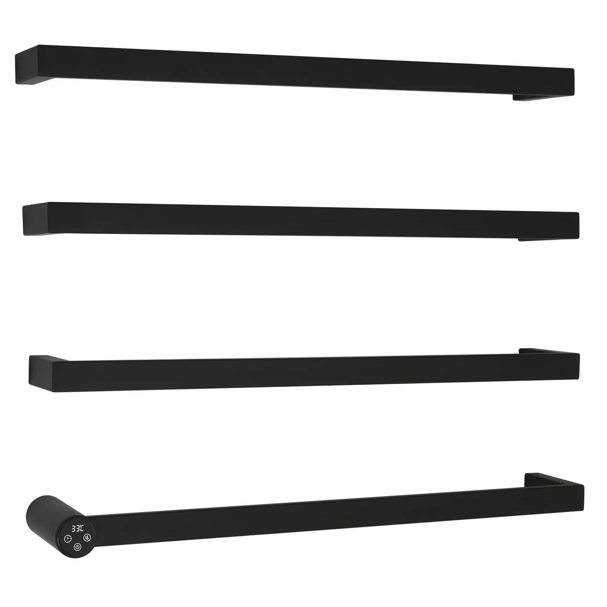 JTP Designer Towel Radiators JTP ZYON Designer Towel Radiator - 630 x 486mm - Electric Only Matt Black