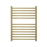 JIS Ladder Rail JIS Sussex Ouse Vertical Stainless Steel Heated Towel Rail 700 x 520mm / Central Heating / Light Brushed Brass