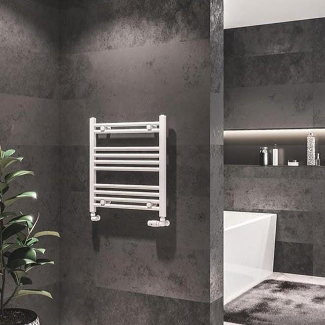 Eastbrook Ladder Rail Eastbrook Westward Vertical Straight Heated Towel Rail - 600 x 600mm - Gloss White