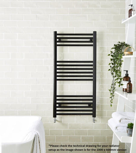 Aquarius Ladder Rails Aquarius Noir High Output Ladder Towel Rail Matt Black 1000 x 600