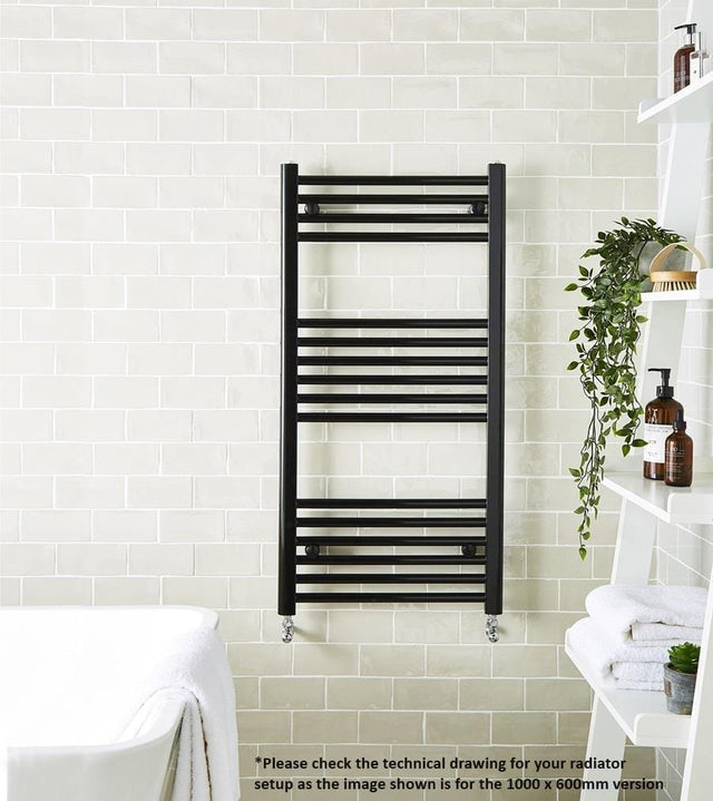 Aquarius Ladder Rails Aquarius Noir High Output Ladder Towel Rail Matt Black 1000 x 600