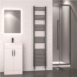 Eastbrook Ladder Rail Eastbrook Wendover Straight Heated Towel Rail in Brushed Gunmetal 1800 x 400mm / Electric Only