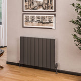 Eastbrook Eastbrook Rosano Straight Horizontal Aluminium Radiator  in Matt White 600 x 850 / Electric Only