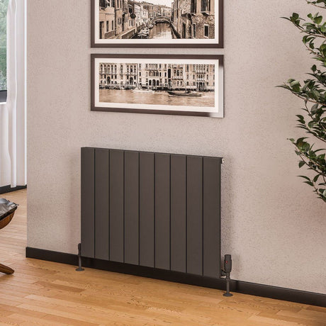 Eastbrook Eastbrook Rosano Straight Horizontal Aluminium Radiator  in Matt White 600 x 850 / Electric Only