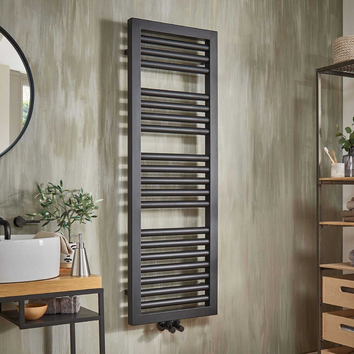 Vogue Contrast Designer Radiator in Matt Black