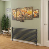 Eastbrook Designer Towel Radiator Eastbrook Murano Horizontal Designer Radiator in Matt Anthracite 600 x 1400mm