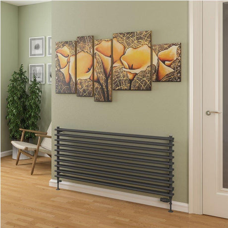 Eastbrook Designer Towel Radiator Eastbrook Murano Horizontal Designer Radiator in Matt Anthracite 600 x 1400mm